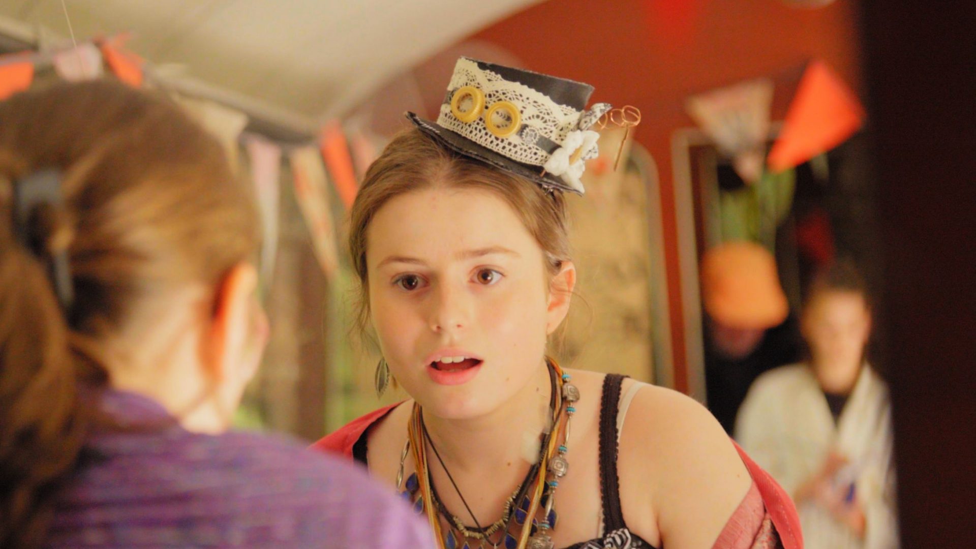 Pupil from Bodmin College performing in Departures and Arrivals at Bodmin and Wenford Railway as part of Wildworks Theatre's Hello Stranger Project.