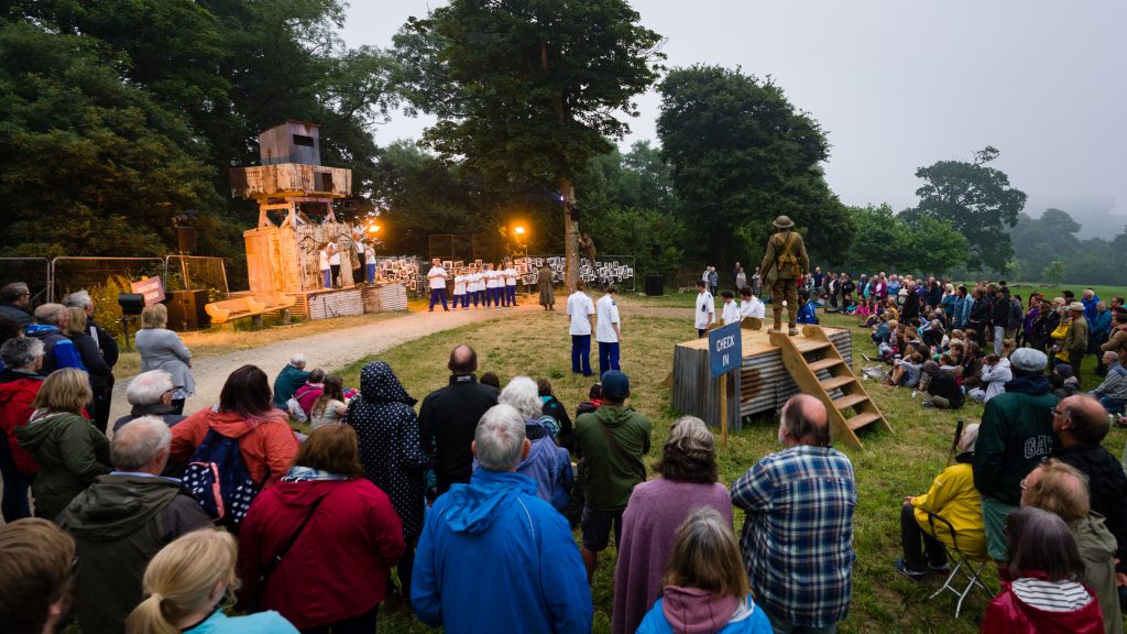100: Unearth by Wildworks. The audience watches on at Heligan.