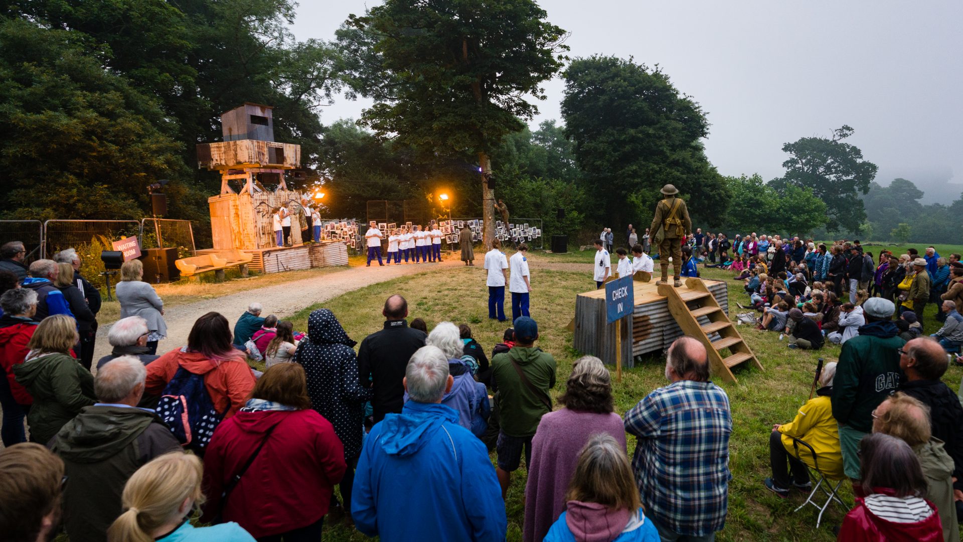 100: Unearth by Wildworks. The audience watches on at Heligan.